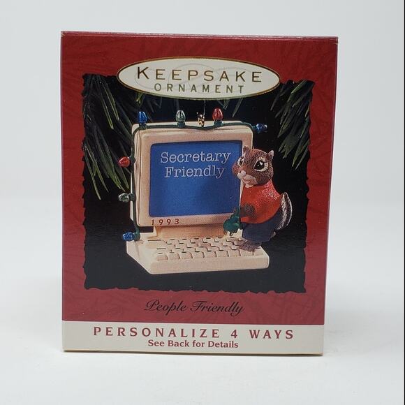 1993 Hallmark People Friendly Handcrafted Keepsake Holiday Christmas Ornament. - Picture 1 of 7
